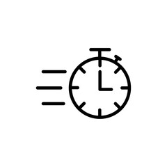 Quick time icon Thin line art isolated