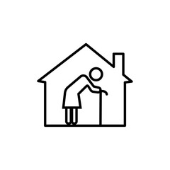 Retirement home icon Thin line art isolated