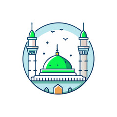 al masjid an nabawi prophet s mosque icon, al masjid an nabawi prophet s mosque vector