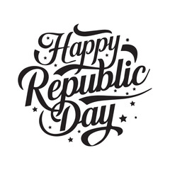 Stylish Happy Republic Day typography design