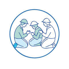 circle of pilgrims praying vector icon, circle of pilgrims praying vector illustration - simple illustration of circle of pilgrims praying, perfect for circle of pilgrims praying logos and icons