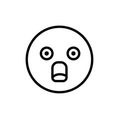 Shocked face icon Thin line art isolated