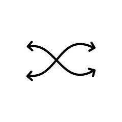 Shuffle arrow icon Thin line art isolated
