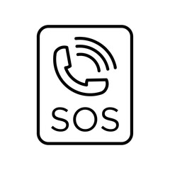 SOS Emergency icon Thin line art isolated