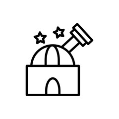 Space observatory icon Thin line art isolated