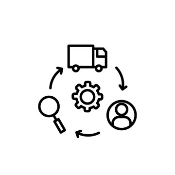 recommend clip art: Supply chain process icon Thin line art isolated
