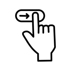 Swipe right icon Thin line art isolated