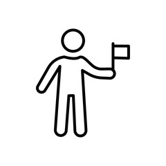 Surrender, capitulate, give up icon Thin line art isolated