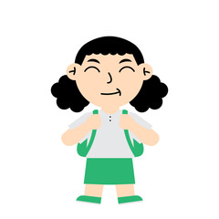 Girl Back to School in Uniform