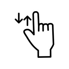Swipe up and down icon Thin line art isolated