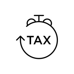 Tax reminder icon Thin line art isolated