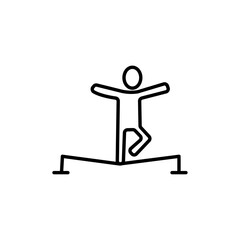 Tightrope walker icon Thin line art isolated
