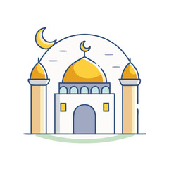 mosque vector icon, mosque vector illustration - simple illustration of mosque, perfect for mosque logos and icons