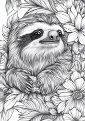Obraz premium Sloth Coloring Pages