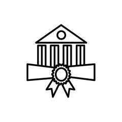 University, college degree icon Thin line art isolated