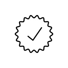 Verified badge icon Thin line art isolated