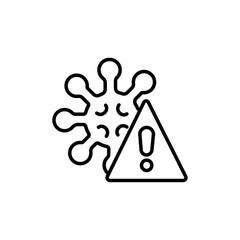 Virus Warning Alert icon Thin line art isolated