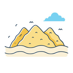 sand dune vector icon, sand dune vector illustration - simple illustration of sand dune, perfect for sand dune logos and icons