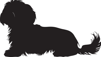Intricate Shih Tzu Silhouette Vector for Silhouette Illustration