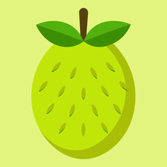 green breadfruit with leaf