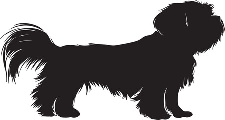 Intricate Shih Tzu Silhouette Vector for Silhouette Illustration