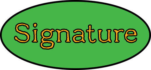 signature sticker Vector illustration