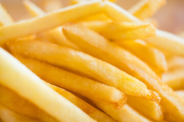 Golden Crispy French Fries Close-Up for Use in Restaurant Advertising and Menus