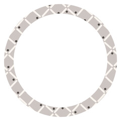 Round frame with doodle pattern. Design element for prints, backgrounds, template, web pages and textile pattern.