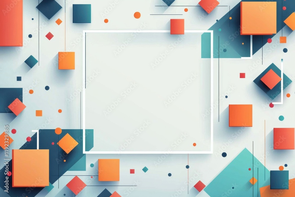 Aufkleber abstract background with geometric shapes in vibrant colors and patterns