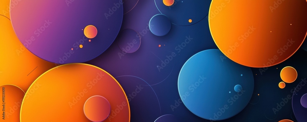 Poster vibrant abstract background with colorful overlapping circles and textures