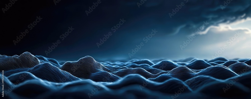 Aufkleber cloudy abstract background idea. mysterious ocean waves under a dramatic sky with dark clouds and so