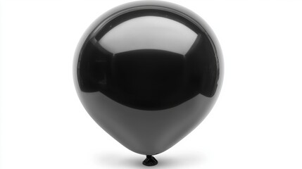 Glossy Black Balloon Isolated on White Background for Celebrations