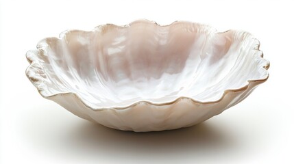 Elegant Shell-Shaped Bowl with Smooth Curved Edges and Glossy Finish