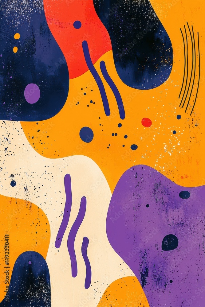 Aufkleber abstract colorful background with vibrant shapes and textured patterns