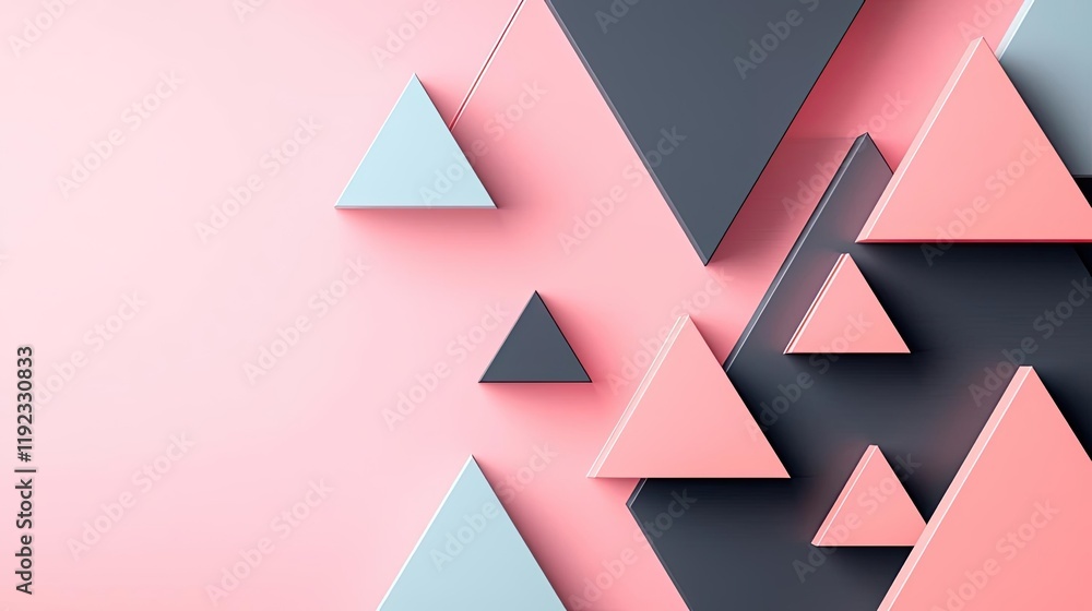 Poster triangle abstract background idea. abstract geometric shapes in pastel colors creating a modern digi
