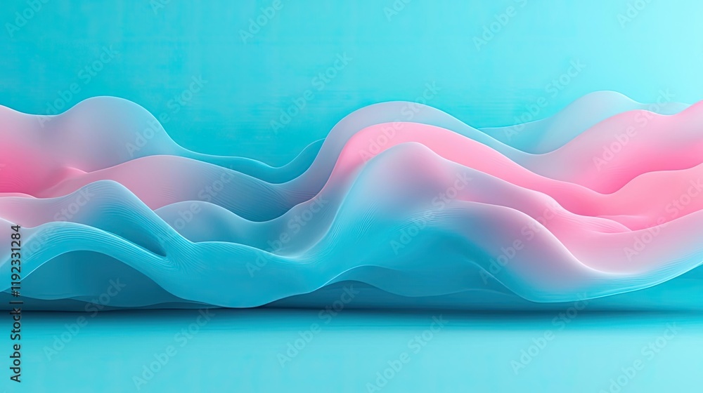 Poster blurred abstract background concept. abstract wavy shapes in pink and blue hues, creating a dynamic 