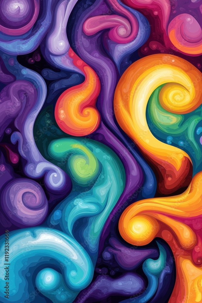 Aufkleber vibrant abstract background with colorful swirling patterns and textures