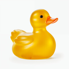 Yellow Rubber Duck Toy Bath Toy Childrens Toy Isolated on White