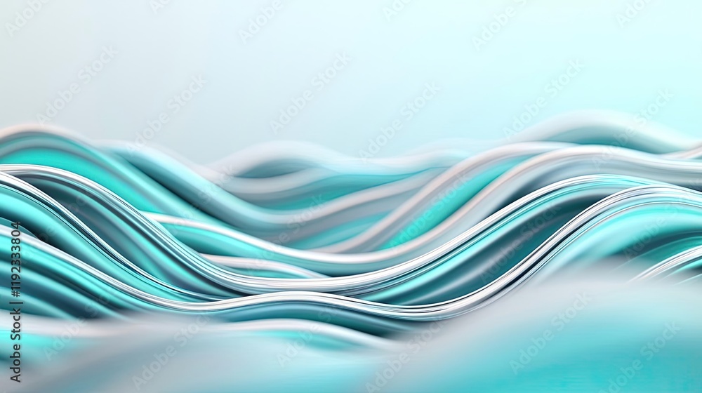 Poster blurred abstract background concept. dynamic abstract waves in soothing turquoise shades, evoking tr