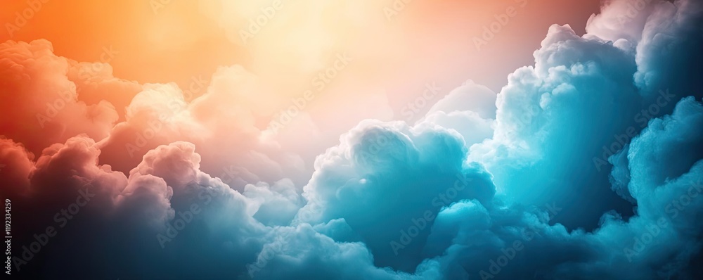 Poster cloudy abstract background idea. beautiful sunrise clouds with vibrant colors creating a serene atmo