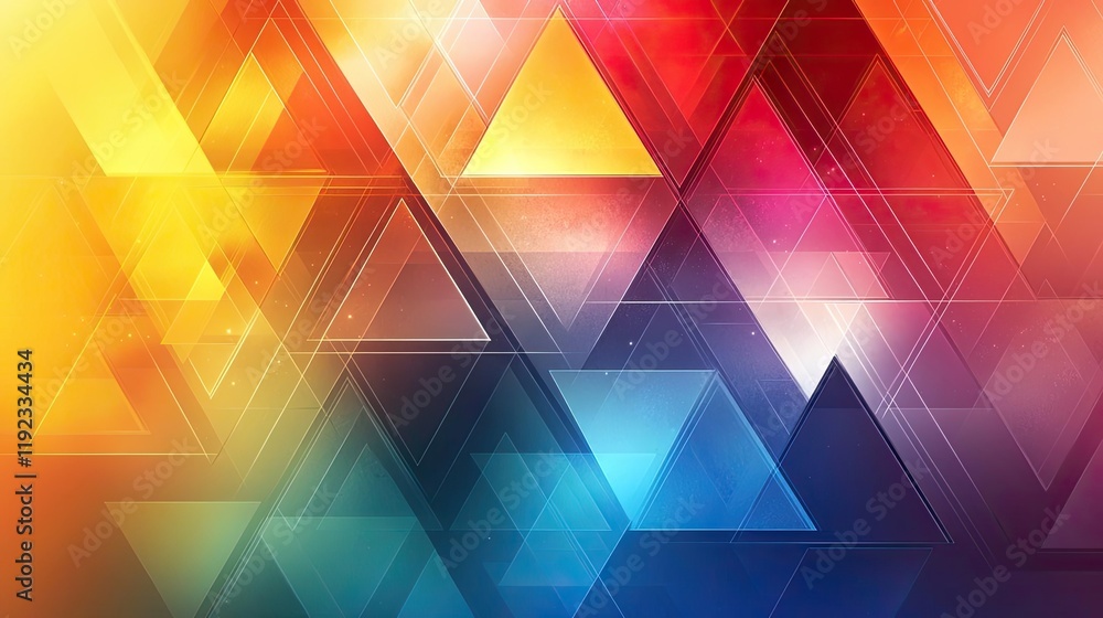 Poster triangle abstract background idea. vibrant abstract triangles blending colors in a modern design for