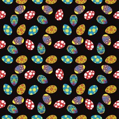 Easter Eggs, Easter Egg Festival, Colorful Ovals, Eggs with Multiple Patterns, Easter Egg Patterns on Product Surfaces, Fabric Print Patterns, Fabric Patterns, Covers, Wraps.