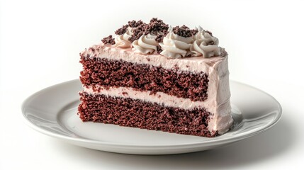 Delicious Red Velvet Cake Slice with Cream Cheese Frosting