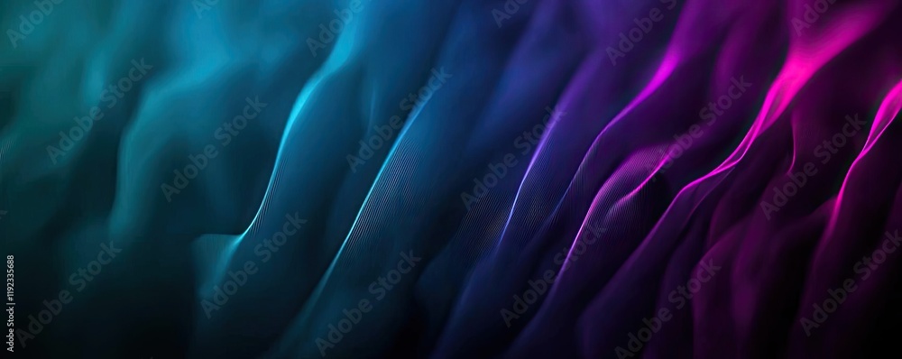 Poster blurred abstract background concept. vibrant abstract waves in blue and purple tones creating a dyna