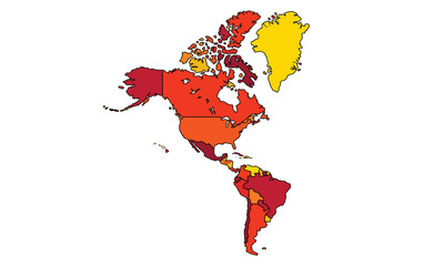 Fototapeta premium North America map isolated on white background. for website layouts,background,education, precise,customizable,Travel worldwide,map silhouette backdrop,earth geography, political,reports.