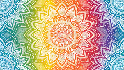 Obraz premium Seamless pattern colorful spiritual symbol motif