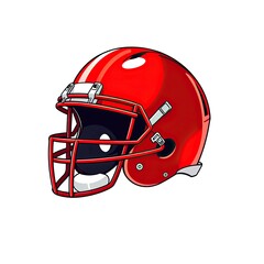 Naklejka premium A Red American Football Helmet Is Shown