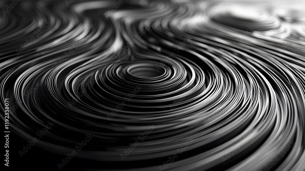 Poster fluid motion patterns abstract art black and white texture studio setting close-up perspective visua