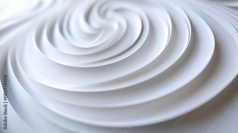 Poster dynamic swirling patterns in white color abstract art digital design minimalist environment close-up