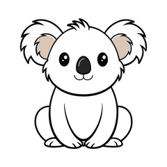 Obraz premium cute koala vector black silhouette 
